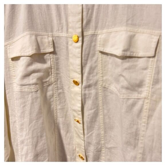 NWT Ellen Tracey Women's Linen  light weight shirt/Jacket, off white Size 3X - Picture 2 of 5